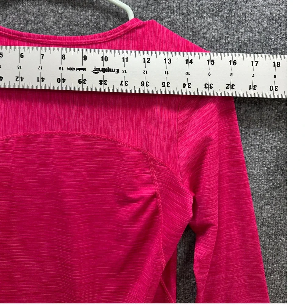 Athleta Womens Pink Space Dye Long Sleeve Scoop Neck Thumbhole Active Top Small - Picture 8 of 10